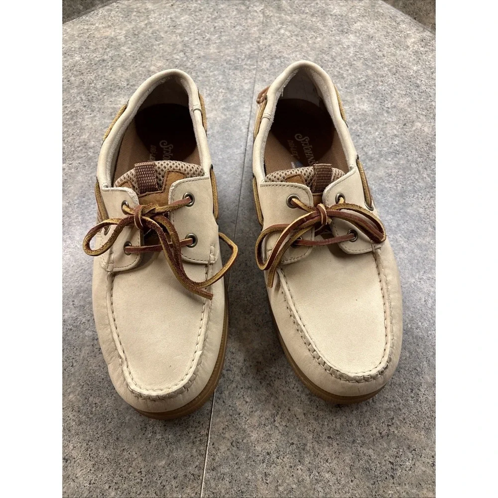 St John's Bay Boat Shoes Men's Sz 9.5 M 016-8000 Tan Brown Excellent Cond.